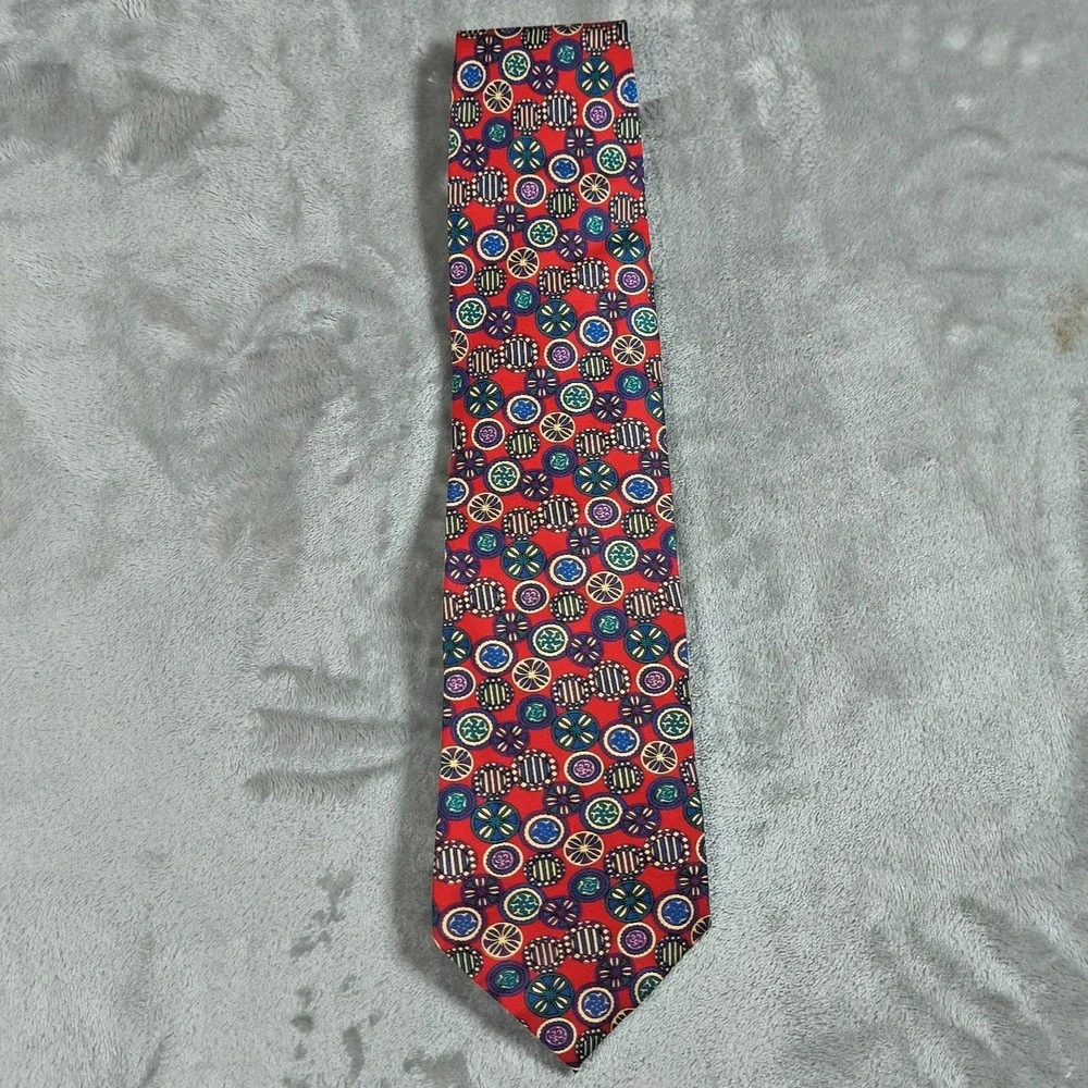 Vintage Christian Dior Monsieur‎ Tie Mens 56.5x3.75 Geometric Abstract Colorful